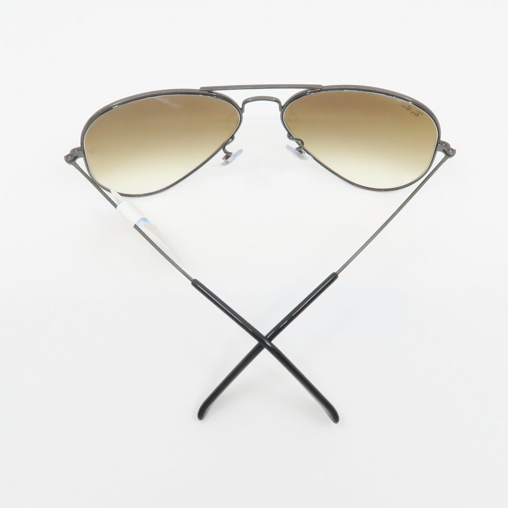 Ray-Ban RB 3025 004/51 58mm Gunmetal/Brown Gradient Aviator Metal Sunglasses - Picture 5 of 6